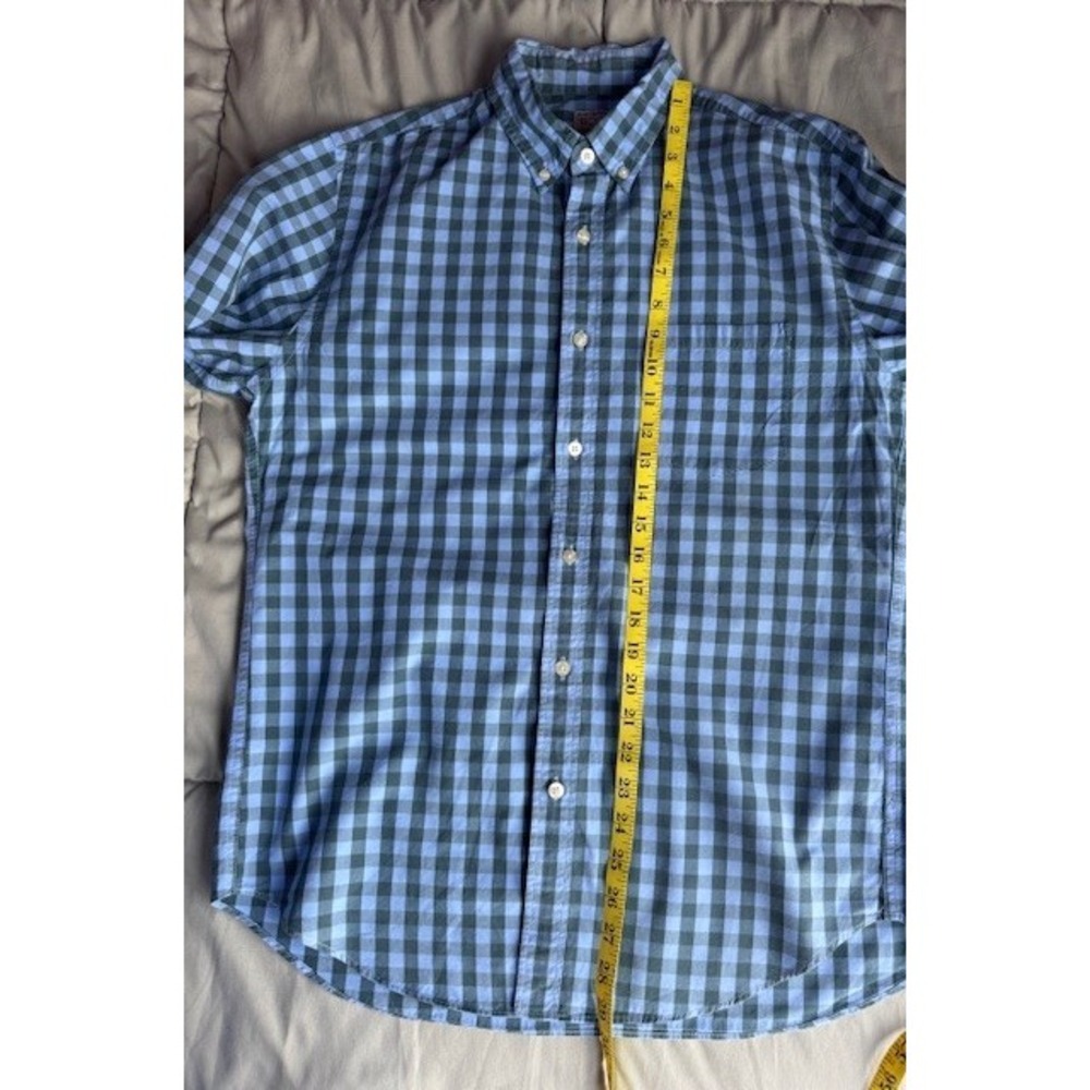 J Crew Quality Woven Shirts Mens MED Gingham Checkered Plaid Button Long Sleeve - Picture 7 of 9